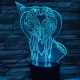 Papagáj Szív 7 színű 3D led lámpa