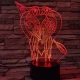 Papagáj Szív 7 színű 3D led lámpa