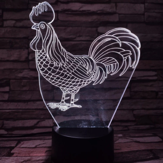 Kakas 7 színű 3D led lámpa