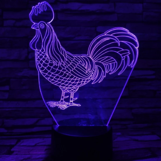 Kakas 7 színű 3D led lámpa