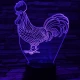 Kakas 7 színű 3D led lámpa