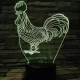 Kakas 7 színű 3D led lámpa
