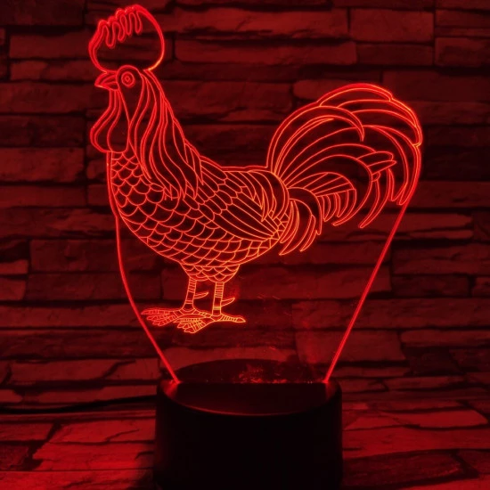 Kakas 7 színű 3D led lámpa