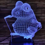 Béka ül 7 színű 3D led lámpa