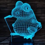 Béka ül 7 színű 3D led lámpa