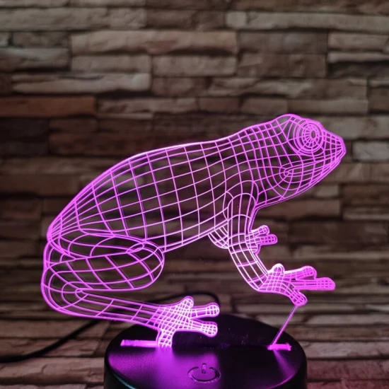 Béka a breki  7 színű 3D led lámpa