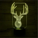 Szarvas 3D led lámpa
