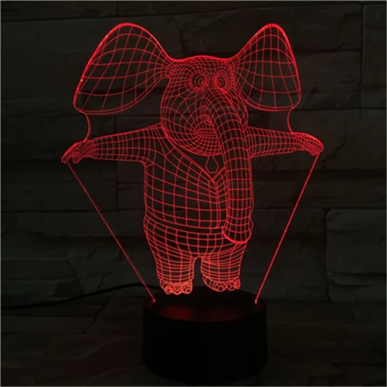 Bébi Elefánt 7 színű 3D led lámpa