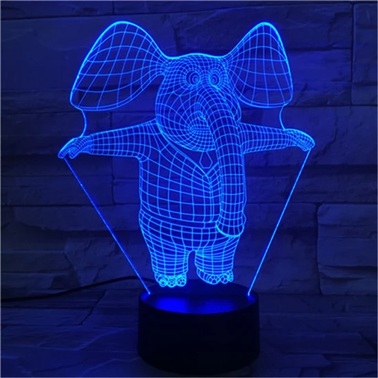 Bébi Elefánt 7 színű 3D led lámpa