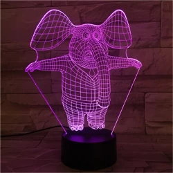 Bébi Elefánt 7 színű 3D led lámpa