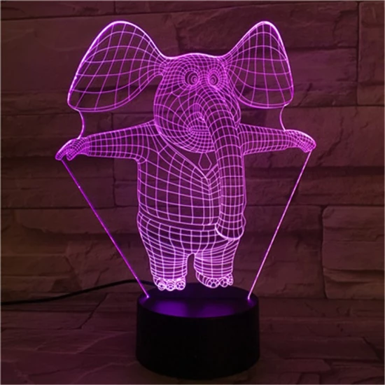 Bébi Elefánt 7 színű 3D led lámpa