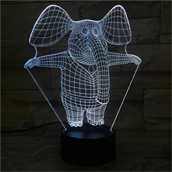 Bébi Elefánt 7 színű 3D led lámpa