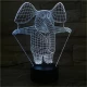 Bébi Elefánt 7 színű 3D led lámpa