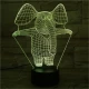 Bébi Elefánt 7 színű 3D led lámpa