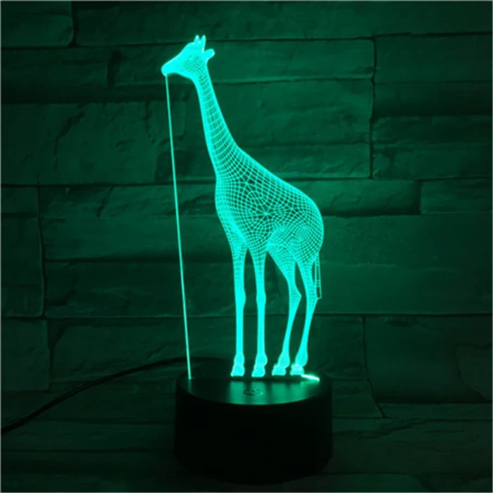 Zsiráf 7 színű 3D led lámpa