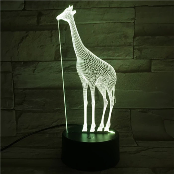 Zsiráf 7 színű 3D led lámpa