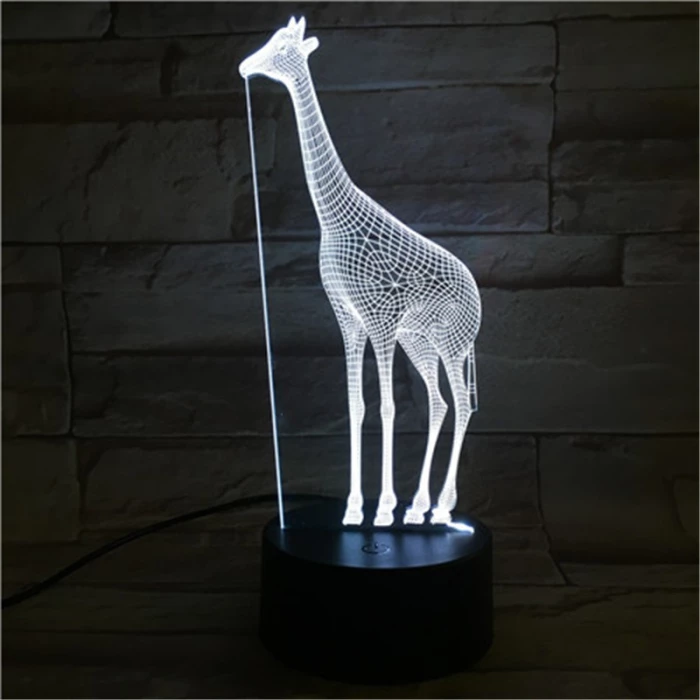 Zsiráf 7 színű 3D led lámpa