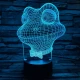Béka fej 7 színű 3D led lámpa