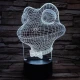 Béka fej 7 színű 3D led lámpa