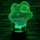 Béka fej 7 színű 3D led lámpa