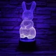 Nyuszi  7 színű 3D led lámpa