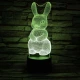Nyuszi  7 színű 3D led lámpa