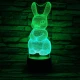 Nyuszi  7 színű 3D led lámpa