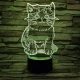 Cica 7 színű 3D led lámpa