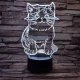 Cica 7 színű 3D led lámpa