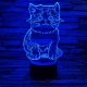 Cica 7 színű 3D led lámpa