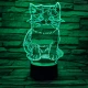 Cica 7 színű 3D led lámpa
