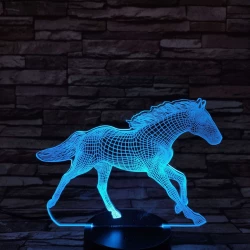 Vágtázó ló 7 színű 3D led lámpa
