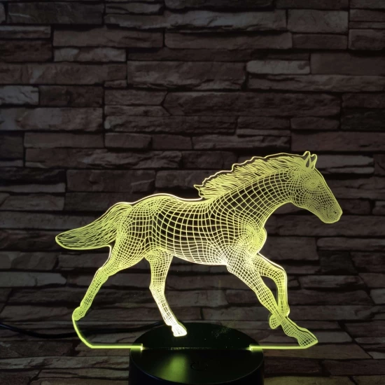 Vágtázó ló 7 színű 3D led lámpa