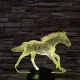 Vágtázó ló 7 színű 3D led lámpa
