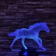 Vágtázó ló 7 színű 3D led lámpa
