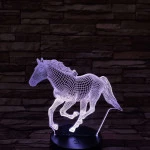 Futó Ló 7 színű 3D led lámpa