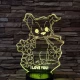 Kiskutya virág 7színű 3D led lámpa