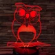 Bagoly 4 7 színű 3D led lámpa
