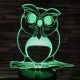 Bagoly 4 7 színű 3D led lámpa