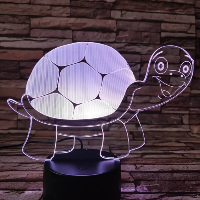 Teknős vidám 7 színű 3D led lámpa