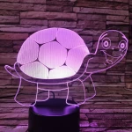 Teknős vidám 7 színű 3D led lámpa