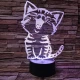 Cica énekel 3D led lámpa