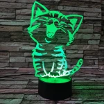Cica énekel 3D led lámpa
