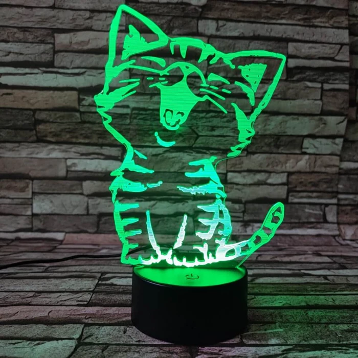 Cica énekel 3D led lámpa