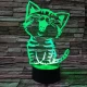 Cica énekel 3D led lámpa