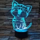 Cica énekel 3D led lámpa