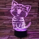 Cica énekel 3D led lámpa