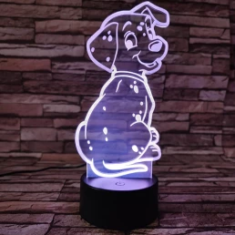 Dalmata kölyök 7színű 3D led lámpa