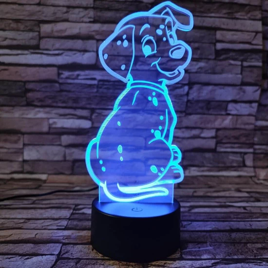 Dalmata kölyök 7színű 3D led lámpa