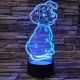 Dalmata kölyök 7színű 3D led lámpa